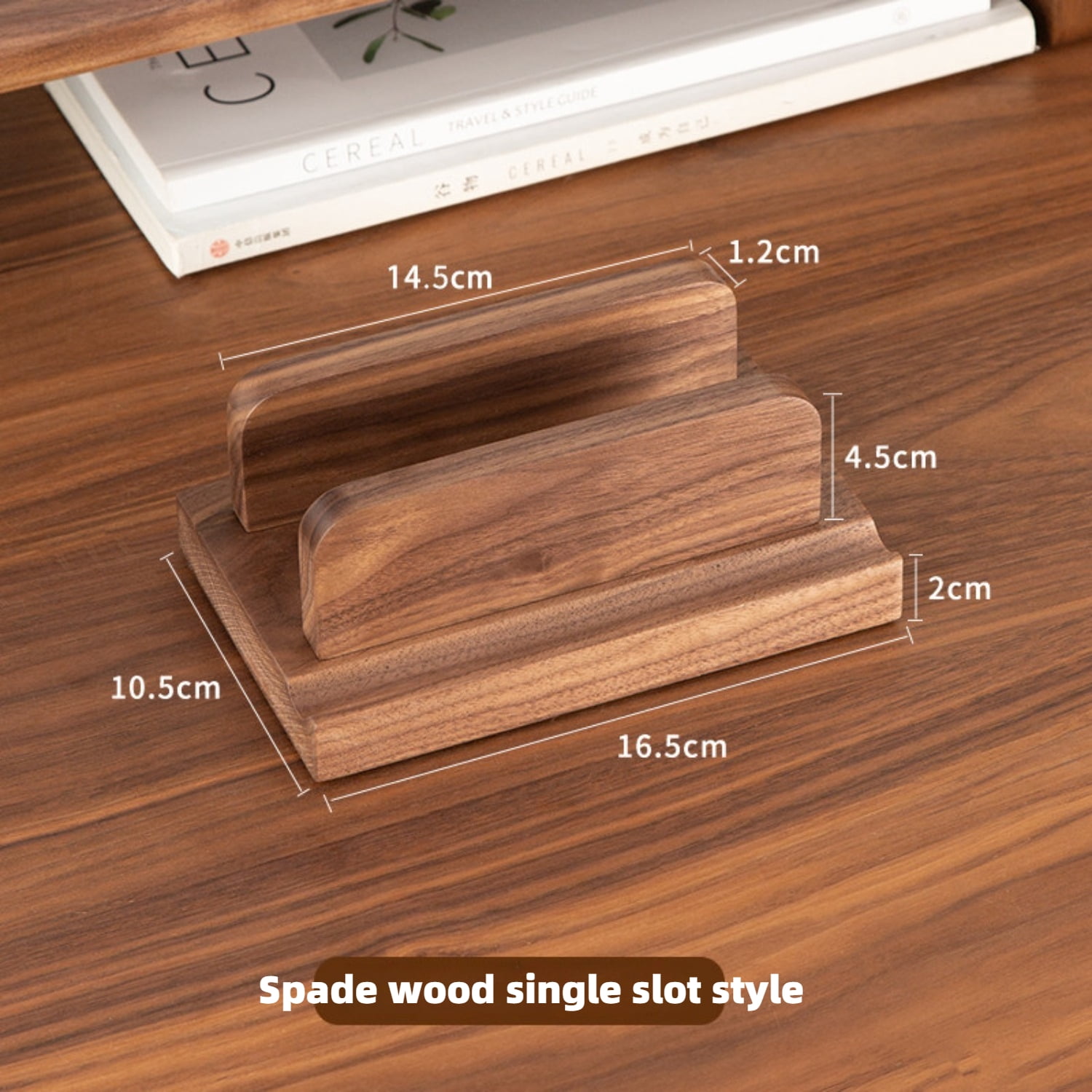Adjustable Wooden Vertical Laptop Stand, Solid Wood Desktop Holder for Notebook/iPad/Tablet, Space-Saving Computer Stand with Heat Dissipation