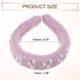 thumbnail image 5 of Unique Bargains Fluffy Fuzzy Headband Solid Color Hair Band for Women Faux Pearl Hair Bands Soft Fuzzy Hair Hoop Purple, 5 of 7