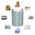 thumbnail image 4 of Balery Funny Cartoon Pugs Cesta de ropa redonda con asas, impermeable, independiente, para ropa, juguetes, dormitorio y familia-Small, 4 of 6