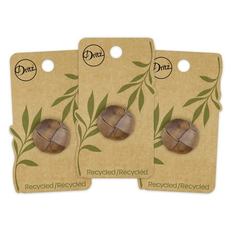UPC: 0072879308709 | Dritz Recycled Leather Round Shank Button 23mm 3 Pack