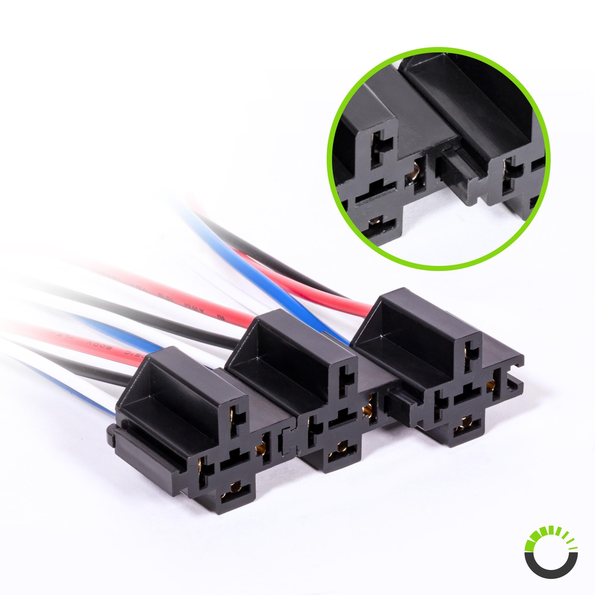 30A ATO//ATC Blade Fuse Automotive-6 Pack 12V Fuse Relay Switch Harness Set