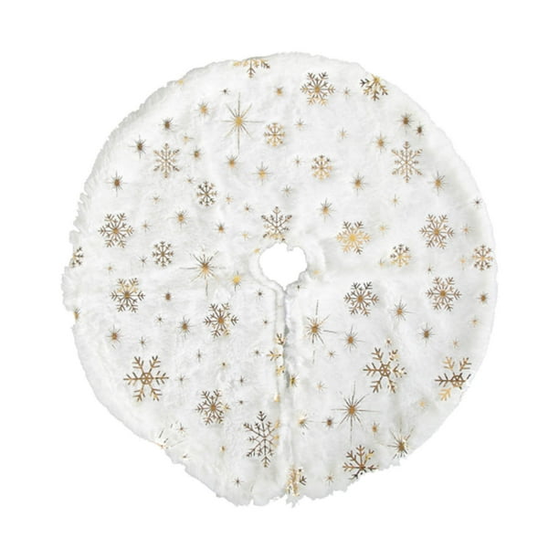 xihome Falda blanca clsica para rbol de Navidad de mesa - Decoracin festiva de escritorio con tela lujosa - Diseño fcil de limpiar