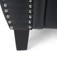 thumbnail image 6 of GDF Studio Burkehaven Contemporary Faux Leather Club Chair with Nailhead Trim, Midnight Black and Dark Brown, 6 of 8