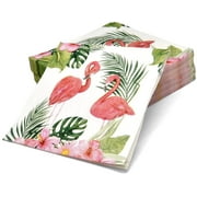 Gift Boutique 100 Pink Flamingo Cocktail Beverage Napkins Disposable Paper Tropical Flamingos Hawaiian Luau Beach Dessert Napkin for Summer Pool Nautical Wedding Bridal & Birthday Party Supplies Decor