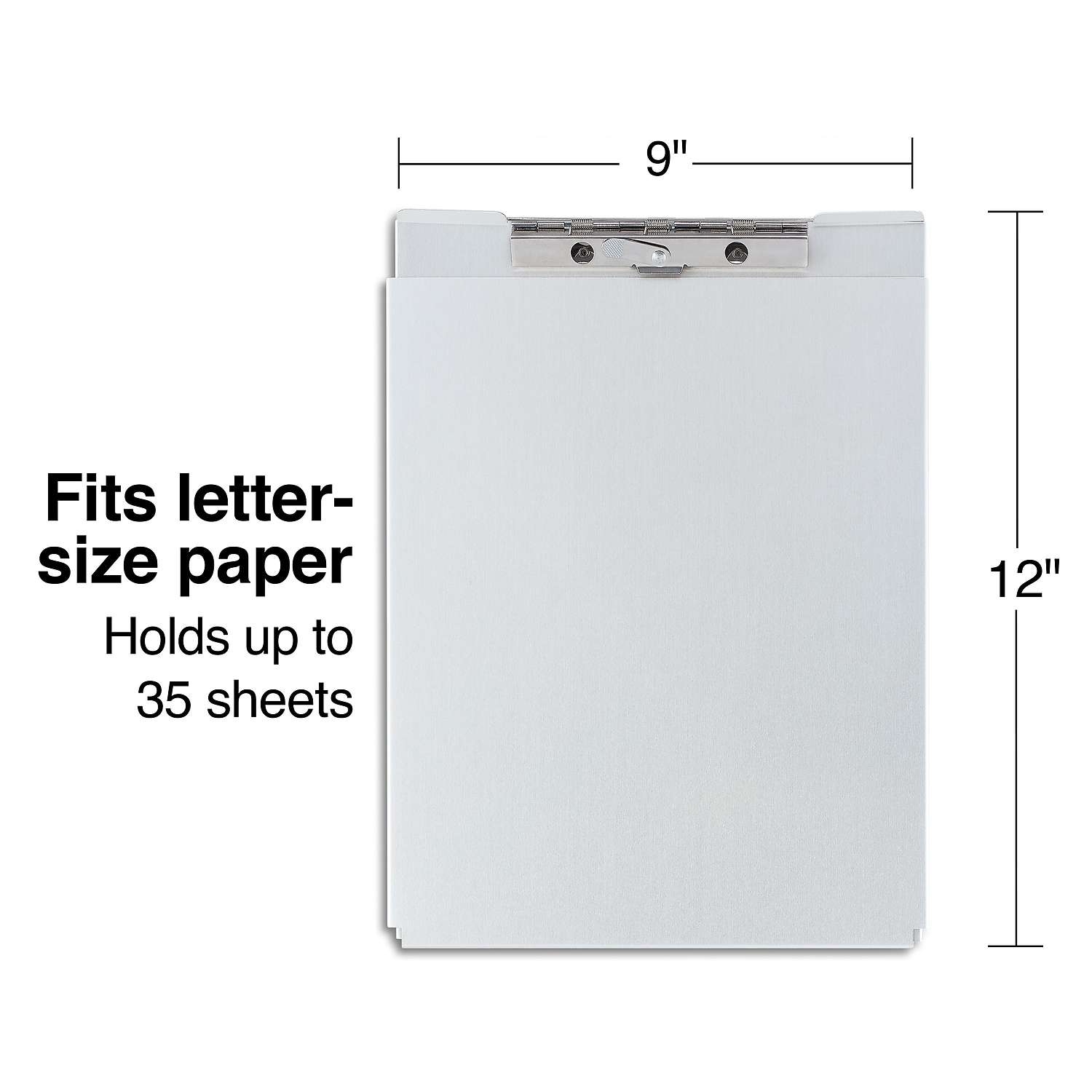 HITOUCH BUSINESS SERVICES Aluminum Storage Clipboard Silver 44401-CC