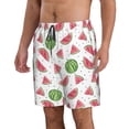 thumbnail image 2 of Naloa Hand Drawn Watermelon Men's Beach Shorts, Surfing shorts, Swim trunks, Quick Dry Swim Trunks for Surfing Beach Fun - Small, 2 of 9