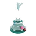 thumbnail image 4 of Cat Turntable Toy, Interesting Kitten Tower Track Toy Falling Resistant Exercise With Feather Stick For Indoor Green, 4 of 8