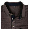 thumbnail image 4 of camiseta de verano de color sólido para hombre con cuello abierto de 3 botones y top de manga corta con botones café/l, 4 of 6