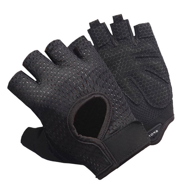 Soidarity 1 par de guantes deportivos portátiles para ciclismo al aire libre, transpirables, mitones de absorción de impacto, mitones elásticos de malla Ropa Deportiva, Zapatos Negro L Soidarity OD027830-01