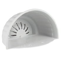 WEUVEB Half Circle Wall Hanging Planter Pot White Imitation Pattern Decorative Indoor Outdoor Plant Holder 1 Piece