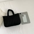 thumbnail image 3 of Bolsas acolchadas con asa superior Bolsa acolchada de algodón informal para vacaciones de fin de semana (negro), 3 of 8