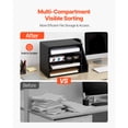 thumbnail image 2 of KFFKFF Wooden Literature Organizer with 4 Adjustable Compartments, Countertop Mail Sorter Featuring Side Vertical Storage, Ideal for Organizing Files, Documents, and Papers in Office or Home, Black, 2 of 9