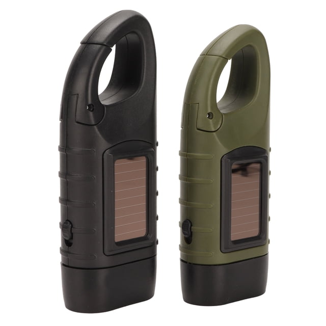 Linterna LED recargable Bling Bling con energía solar y manivela manual para emergencias y acampada