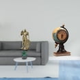 thumbnail image 2 of Figura de escritorio con estatua de caballero, globo terráqueo y reloj de mesa. Escultura de resina ideal para la decoración del hogar, la oficina, el, 2 of 8