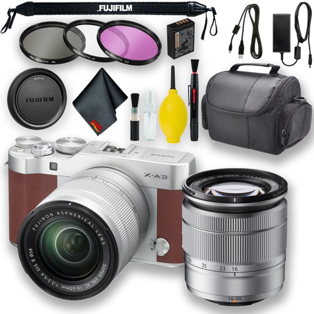 FUJIFILM XA3 Mirrorless Digital Camera with 1650mm Lens (Brown