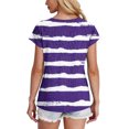 thumbnail image 4 of Women's T-shirts Short Sleeve Tunic Tops Women Summer Casual Tie-dye Tees Loose Crew Neck Raglan Tshirts (XL, Purple 01), 4 of 6