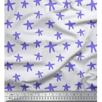 Soimoi Purple Cotton Duck Fabric Starfish Ocean Fabric Prints By Yard 42 Inch Wide