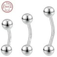 thumbnail image 2 of QQTDFG 14G 16G 925 Sterling Silver Belly Button Rings Navel Piercings Barbell Jewelry-14G-8mm, 2 of 9