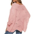 thumbnail image 4 of Lindreshi Womens Sweaters Fall Women's Fashion Loose Sleeve Hollow Irregular Knitted Pullover Sweater, 4 of 4