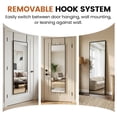 thumbnail image 5 of JIOABL 47" x 14" Rectangular Full Length Wall Mounted Mirror, Aluminum Alloy Frame, HD Glass, for Bedroom, Living Room & Entryway, Black, 5 of 9