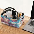 thumbnail image 4 of BZSMCE Shelf Baskets Cartoon Candy Castle Painting Pattern Storage Cube Bins 10.1*6.3*4.7in Set of 2, 4 of 5