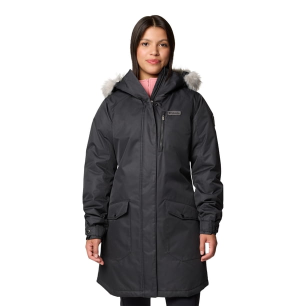Chaqueta Columbia Suttle Mountain, larga, negra, XXL, para mujer