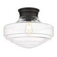 thumbnail image 1 of Golden Lighting 0508-LSF BLK-CLR Ingalls Semi-Flush, Matte Black & Clear Glass - Large, 1 of 1