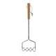 thumbnail image 2 of Machacadora de patatas de acero inoxidable | Prensa galvanizada de hierro | Mango de madera para un agarre cómodo | Diseño hueco para una maceración suave | Fácil de limpiar | Orificio para colgar |, 2 of 5
