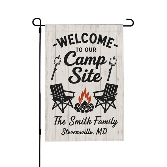 Personalized Camper Camping Garden Flag Welcome to Our Campsite Outdoor Yard Decoration 12x18 in