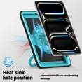 thumbnail image 4 of for iPad Pro 13 Inch M4 2024 7th Gen Tablet Case with Rotatable Stand & Handle Grip, Soft TPU Outer Shell Heat Dissipation Rugged Case with Adjustable Shoulder Strap Pen Holder, Lightblue, 4 of 9