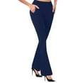 thumbnail image 6 of Prdecexlu Flare Yoga Pants Women Petite High Waist Leggings Stretch Bootcut Workout Pants Full Length Trousers Athletic Gym Running Leggings Navy XL, 6 of 6