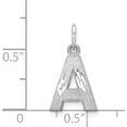 thumbnail image 3 of 14K White Gold 14Kw Satin Diamond-Cut Letter A Initial Charm (15.05 X 10.34) Made In United States d1282a, 3 of 5