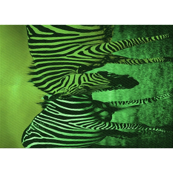 Ahgly Company Machine Washable Indoor Rectangle Transitional Dark Forest Green Area Rugs, 4' x 6'