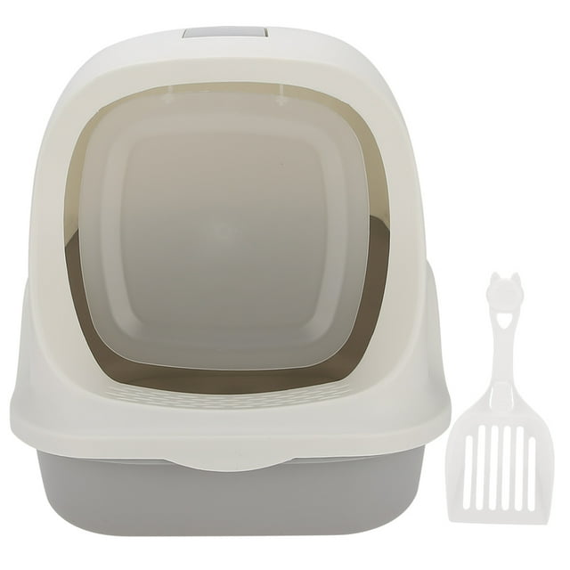 Full Enclosed Cat Litter Box,Plastic Starry Sky Gray Cat Toilet Cat Litter Box Cutting-Edge Features