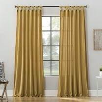 Archaeo Washed Cotton Twist Tab Curtain, 52"W X 84"L, Mustard Yellow