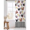 thumbnail image 3 of Sheer Curtains 108 Inches Long, Farmhouse Rooster Semi Sheer Curtains Light Filtering Window Treatment, Country Watercolor Flowers Black Plaid Privacy Voile Drapes for Living Room 52x108 Inch, 3 of 7