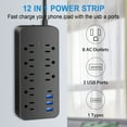 thumbnail image 1 of 1 Pce, Prise de Courant avec 3 USB et 1 Tapy-C, Prise Plate de Protection contre les Surtensions, avec 8, 1 of 4