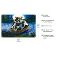 thumbnail image 2 of Moooon River - Two Hawaiian Cows in Love Gazing at Full Moon - From an Original Hawaii Watercolor Painting by Peggy Chun - 8 x 12 inch Vintage Metal Tin Sign, 2 of 4