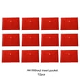 thumbnail image 3 of 12 Pcs A4 Plastic Envelopes Waterproof Clear Document File Pocket Multifunction Popper Folders Tutorial Organizer Pouch Bag School Office Supplies Red, 3 of 9