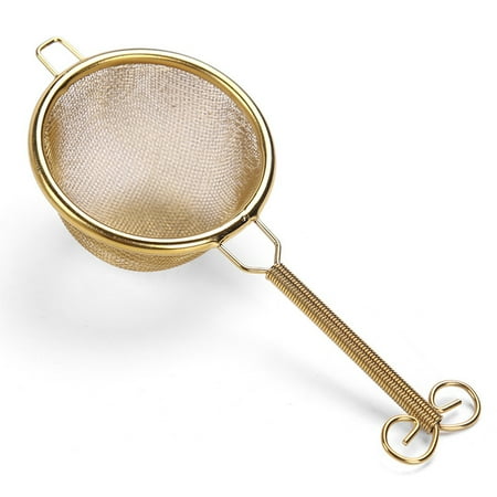 

TureClos Stainless Steel Strainer Mesh Water Scoop Tools Double-layer Filter Sifter Colander Sieve Drinking Beverage