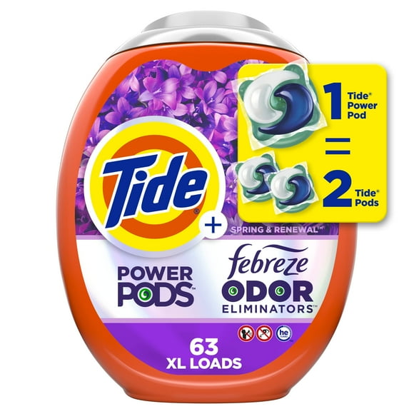 Detergente para ropa Pacs Tide Power Pods, 63 unidades, Spring Scent