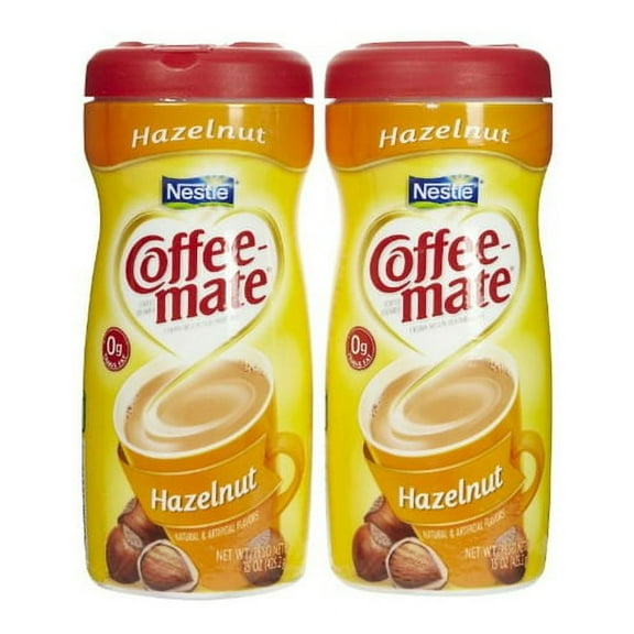 nestle coffee-mate coffee creamer powder, hazelnut 10.20 oz 2 pack