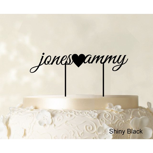 Custom Name Glitter Cake Topper Personalized Wedding Cake Toppers Color Option Available 5-7 Inches Wide
