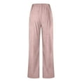 thumbnail image 4 of Iugvhana Corduroy Pants for Women Casual Fall Winter Solid Color Elastic High Waist Straight Leg Pants Loose Comfy Trousers with Pockets Pink XXL, 4 of 6