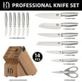 thumbnail image 4 of Kitchen Knife Set 14 Piece Premium Japanese High Carbon Stainless Steel Knife Block Sets with Built-in Sharpener, Razor Sharp Knives Set for Kitchen, Quality Acacia Wood Block Knife Set, 4 of 8