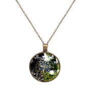 OWNTA Astrology Mysticism Pattern Gorgeous Glass Circular Pendant Necklace for Women - Stunning Addition to Your Collection!