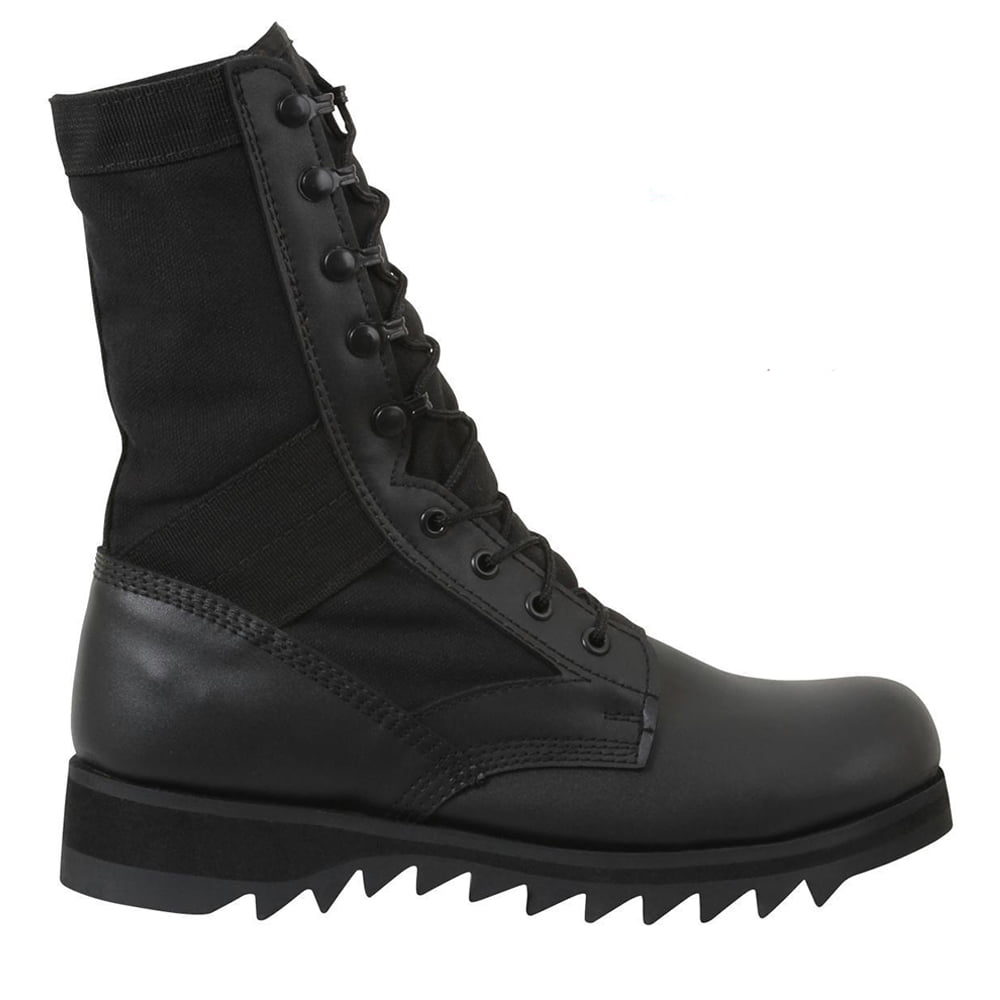Boots Combat Jungle Ripple Sole Black Military 10" ROTHCO 5050 