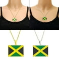 thumbnail image 2 of Necvior Stainless Steel Jamaica Flag Pendant Necklace Stylish Jamaica Map Necklace Chain, 2 of 10