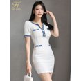 thumbnail image 2 of H Han Queen-Vestido corto de tubo para mujer, prenda ajustada, Sexy, para fiesta y oficina, novedad de verano 2024, 2 of 5