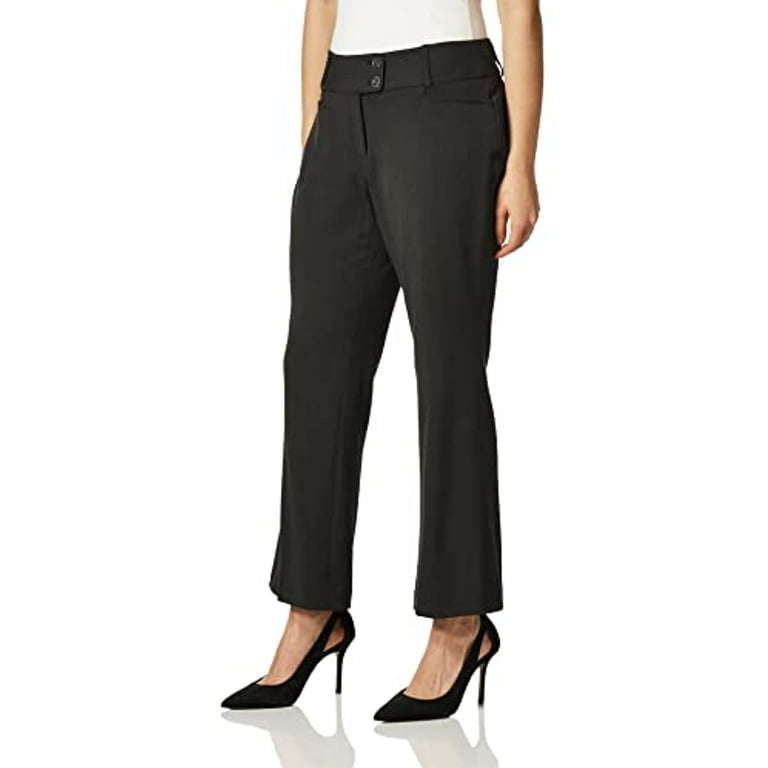 Rafaella womens Curvy Fit Gabardine Boot Leg Trouser Dress Pants Short Inseam Graphite 10 US Walmart